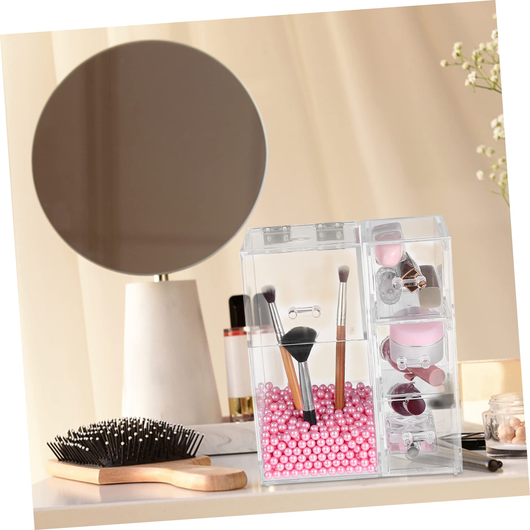 VALICLUD Boîte De Rangement Pour Pinceaux De Maquillage Étui De Voyage Transparent Pour Pinceaux De Maquillage Boîtes De Rangement Pour Cosmétiques Avec Couvercles Conteneurs Pour