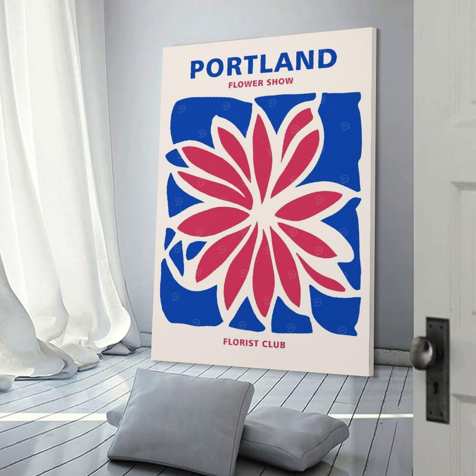 Junmoney Portland Florist Club Wall Art Print, 20x30inch(50x75cm), for Lounge Decor, Bedroom Walls Or Flats, Decorative Artwork for Empty Walls