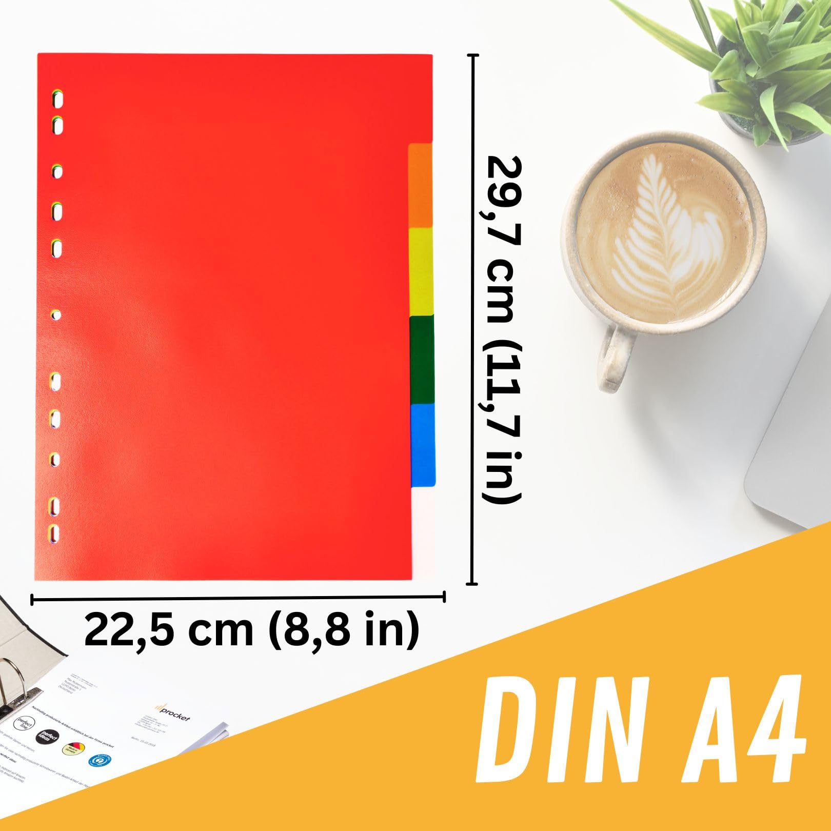 Divisori Per Raccoglitori A4 - Set Da 5 Con 6 Colori, Made In Germany - Foto 8