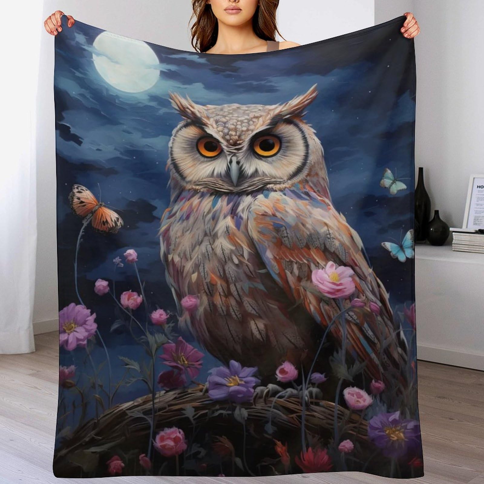 Couverture de canapé salon hibou pour éliminer les frissons en hiver