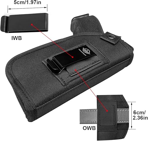 Miniatura 4 de Funda para pistola con láser para pistolas de 0.354 in Compatible con Glock 19, Taurus G3C, Sig Sauer, S&W M&P Shield 0.354 in, Ruger, Springfield