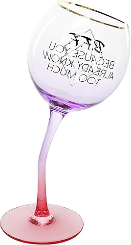 Miniatura 3 de B.F.F. Because You Already Know Too Much - Copa de vino con tallo único color morado degradado y dorado de 11 onzas