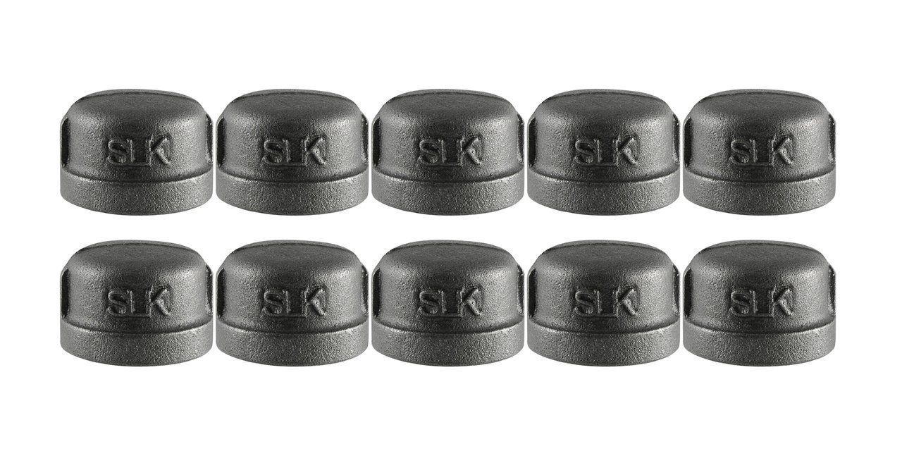 Black Cap Pipe Fitting, 10 Pack (1-1/2")