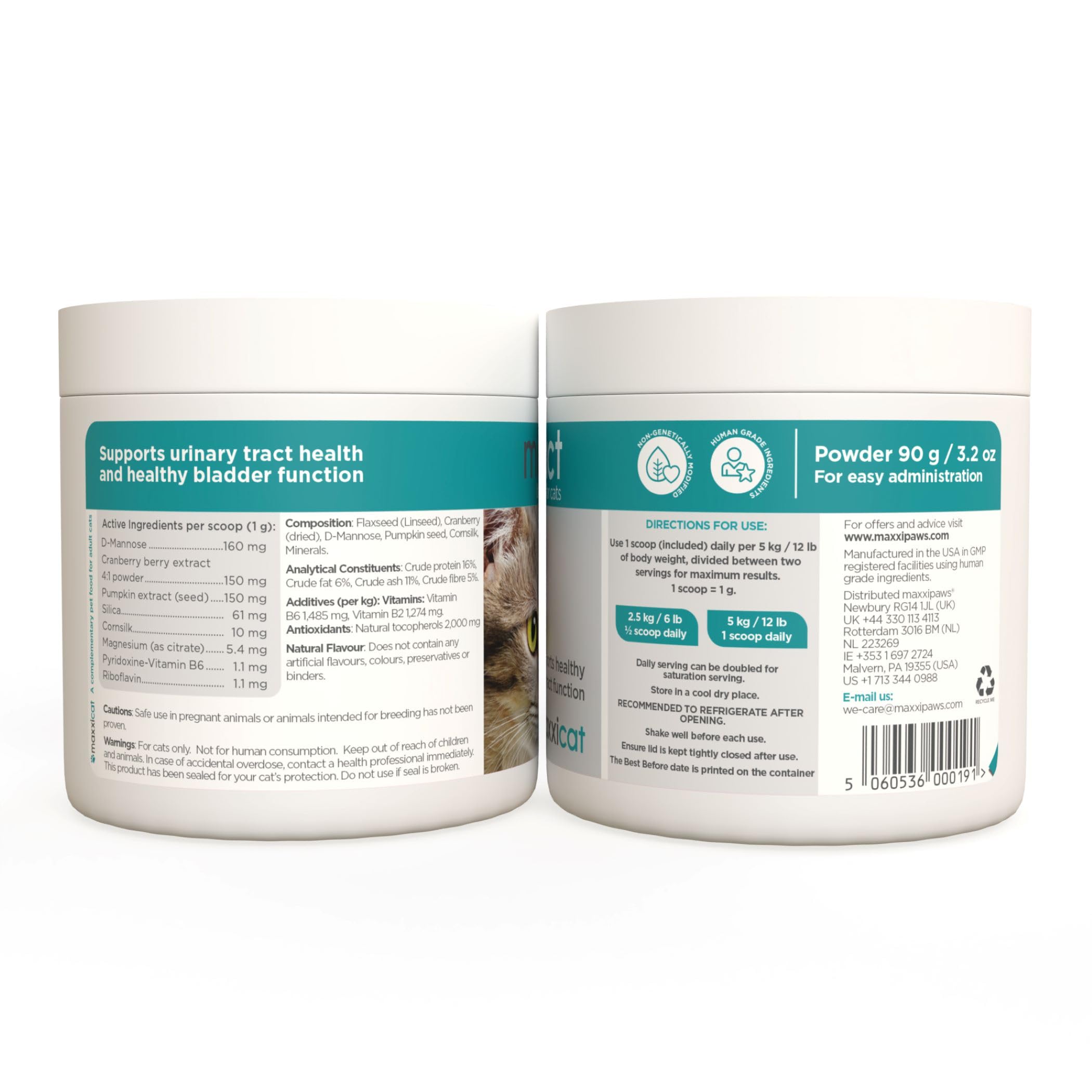 maxxipaws maxxiUtract Apoyo Urinario y de la Vejiga para Gatos - Suplemento en Polvo, 90g