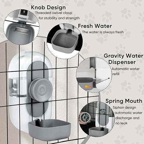 Miniatura 4 de Dispensador de agua automático colgante de 28 onzas, botella de agua de conejo, conejillo de indias, hurón para jaula, adecuado para cachorros de