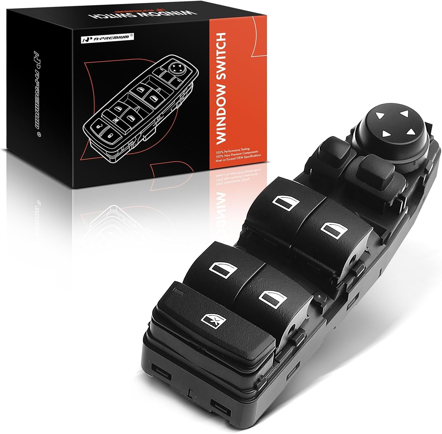 A-Premium Master Power Window Switch Compatible with BMW X3 2011-2013, 530i 540i 2017, 535d 2014-2016, 535i 2011-2016, 528i, 550i, 650i, 650i xDrive, M5, Front Left Driver Side, Replace# 61319241955
