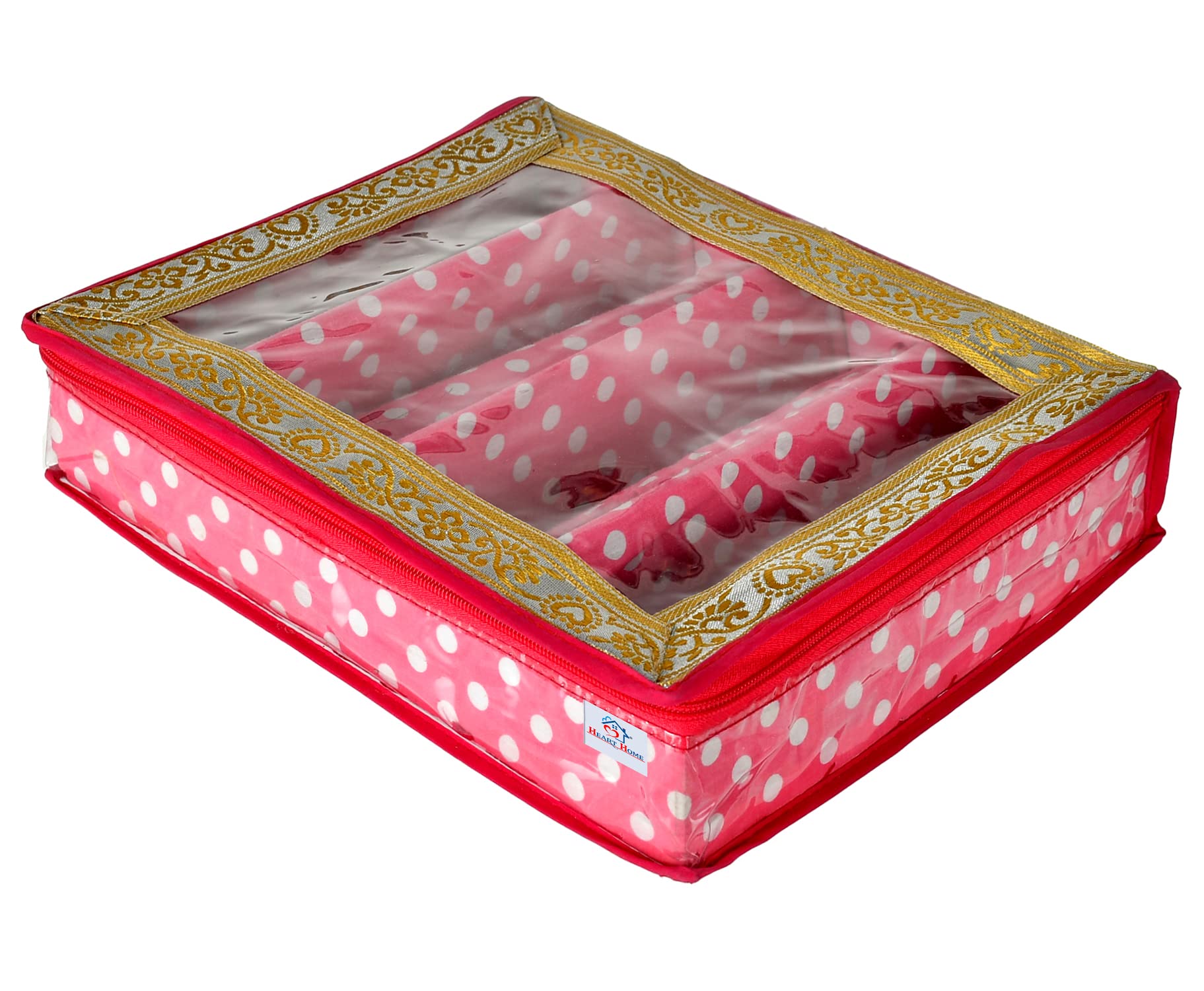 Heart Home Dot Printed Laminated 4 Rod Bangle, Chudi, Watches & Bracelet Box/Organizer with Transparent Top (Pink)-HS43LUGH25541 (B09NDPQ7Y6) Amazon Price History, Amazon Price Tracker