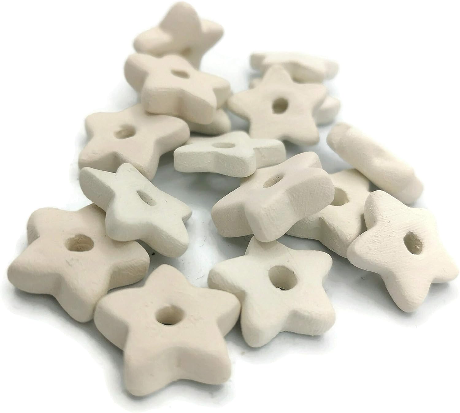 Blank Handmade Ceramic Bisque Sewing Buttons Ready To Paint, Large Unpainted Flat Button For Knitting Or Crochet, Novelty Customizable Buttons (30mm/4Hole/12Pcs, Square, White Clay)