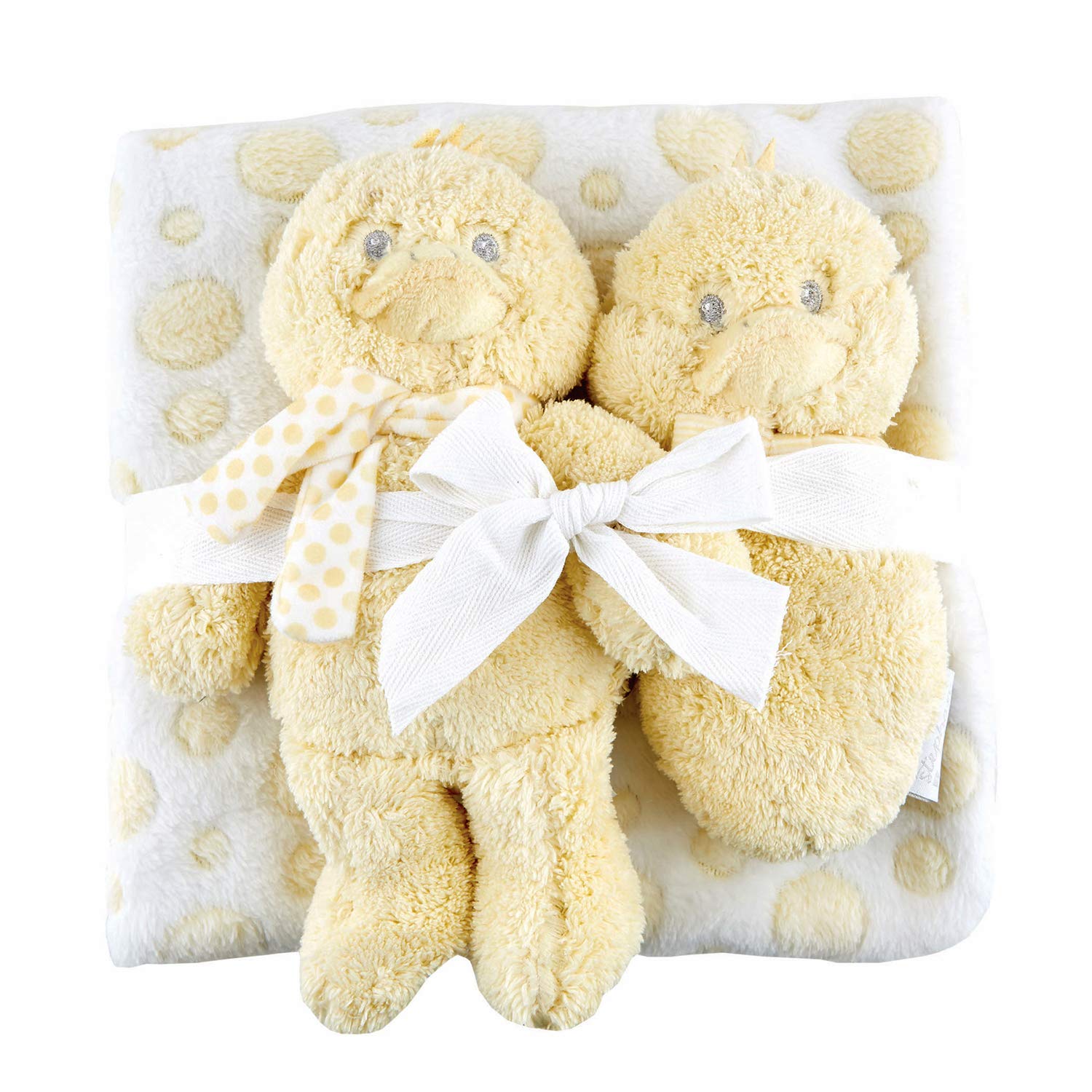 Stephan Baby Snuggle Fleece Crib Blanket, Plush Toy & Rattle Gift Set, White Lamb