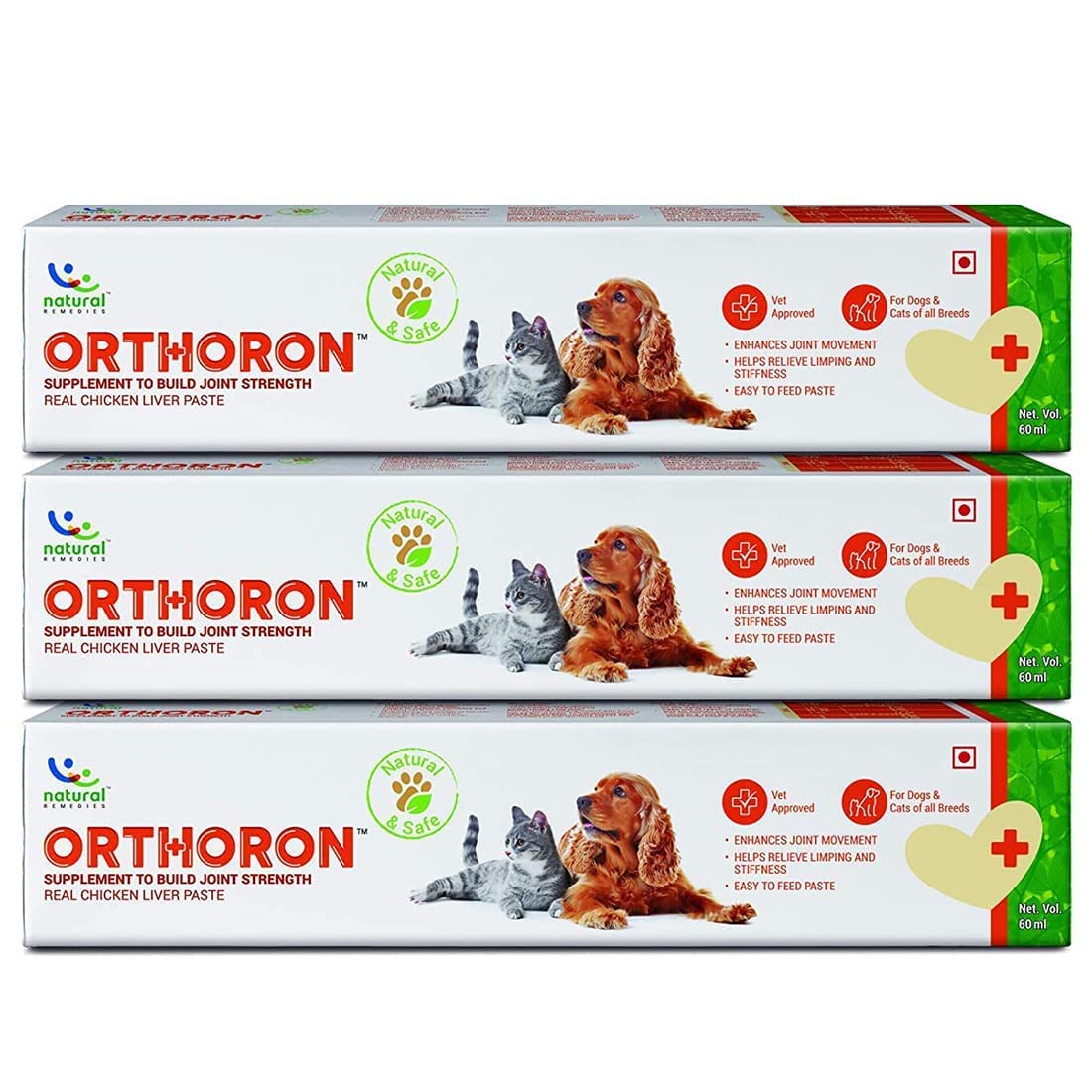 Natural Remedies Orthoron Supplement to Build Joint Strength, Helps Limping and Stiffness, Real Chicken Liver, Easy to Feed Paste, Natural & Safe for Dogs & Cats of All Breeds (Pack of 3-60 ml Each) (B08BZCYY5V) Amazon Price History, Amazon Price Tracker