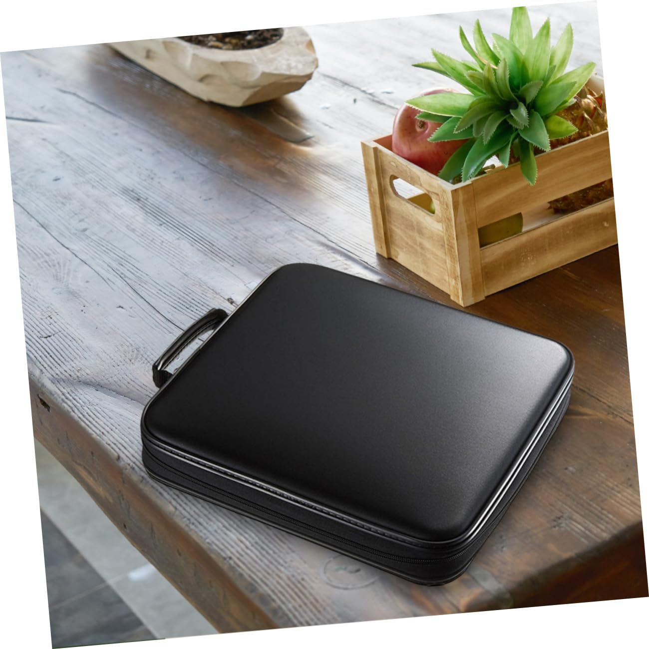 PRETYZOOM Custodia per CD da 160 Slot Manico Portatile in Pp e Tessuto Non Tessuto, Grande Capacità per Casa, Auto e Viaggi