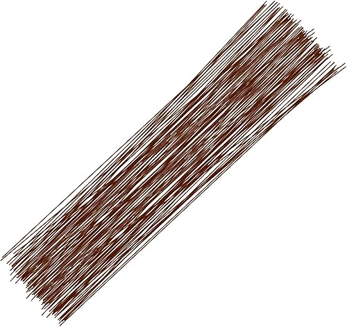 Alambre floral calibre 26, 100 piezas de alambre de floristería marrón, 14 pulgadas para manualidades, envoltura de tallo de ramo, fabricación de