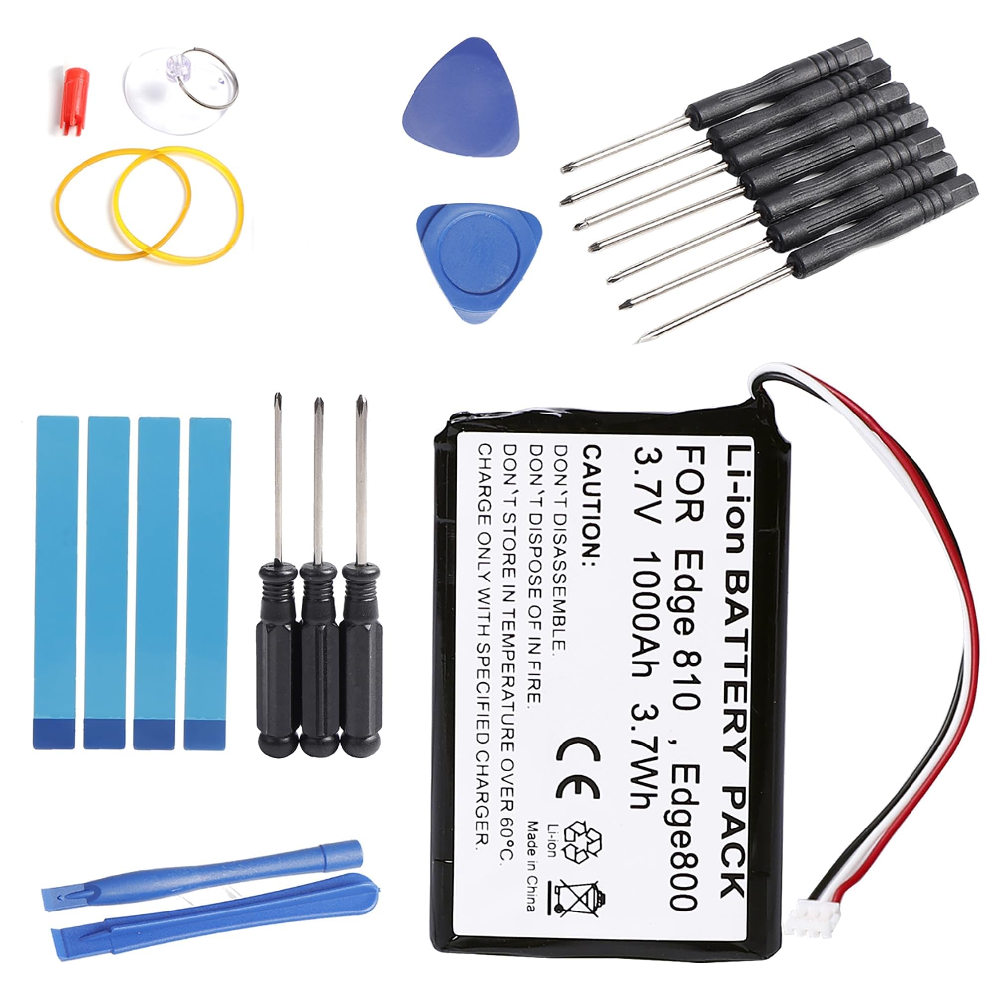 1000mAh 3.7V KE37BE49D0DX3 Replacement Battery Compatible with Garmin Edge 800 / Edge 810 / Edge Touring Sat Navs Navigation System Rechargeable Li-ion Battery Pack with Repair Tool