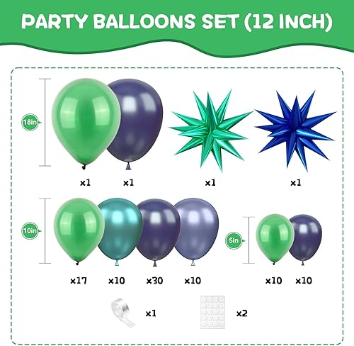 Miniatura 32 de Kit de arco de globos azules y amarillos, kit de guirnalda de globos de látex con globos de estrella de aluminio 4D para baby shower, aniversario