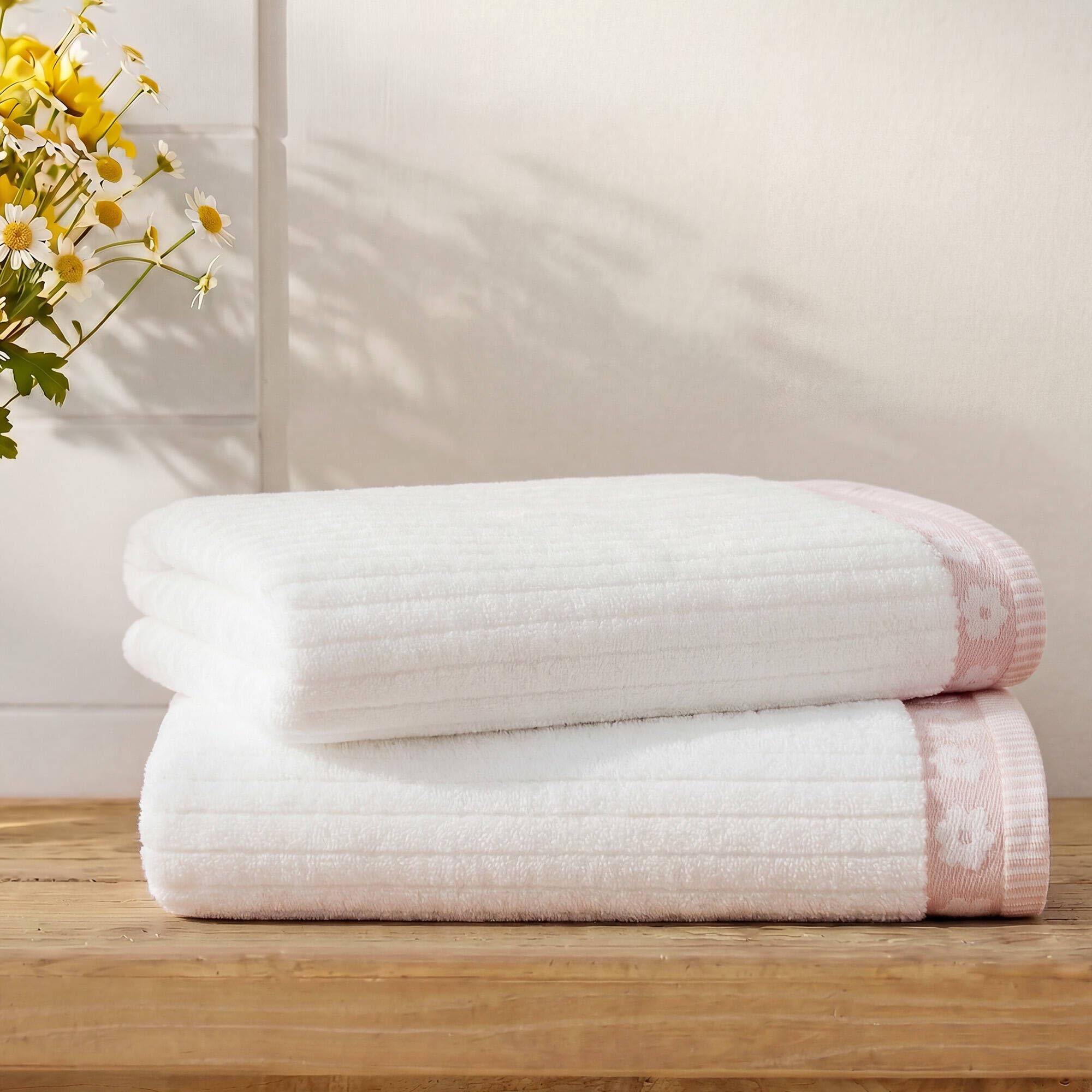 Intelligent Design Pink Bath Towel Set - Soft & Luxurious -1