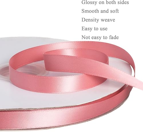 Vista 204 de Cinta de satén de poliéster de doble cara de color sólido, 1 pulgada de ancho, 100 yardas de largo, perfecta para bodas, envoltura de regalos, Oro