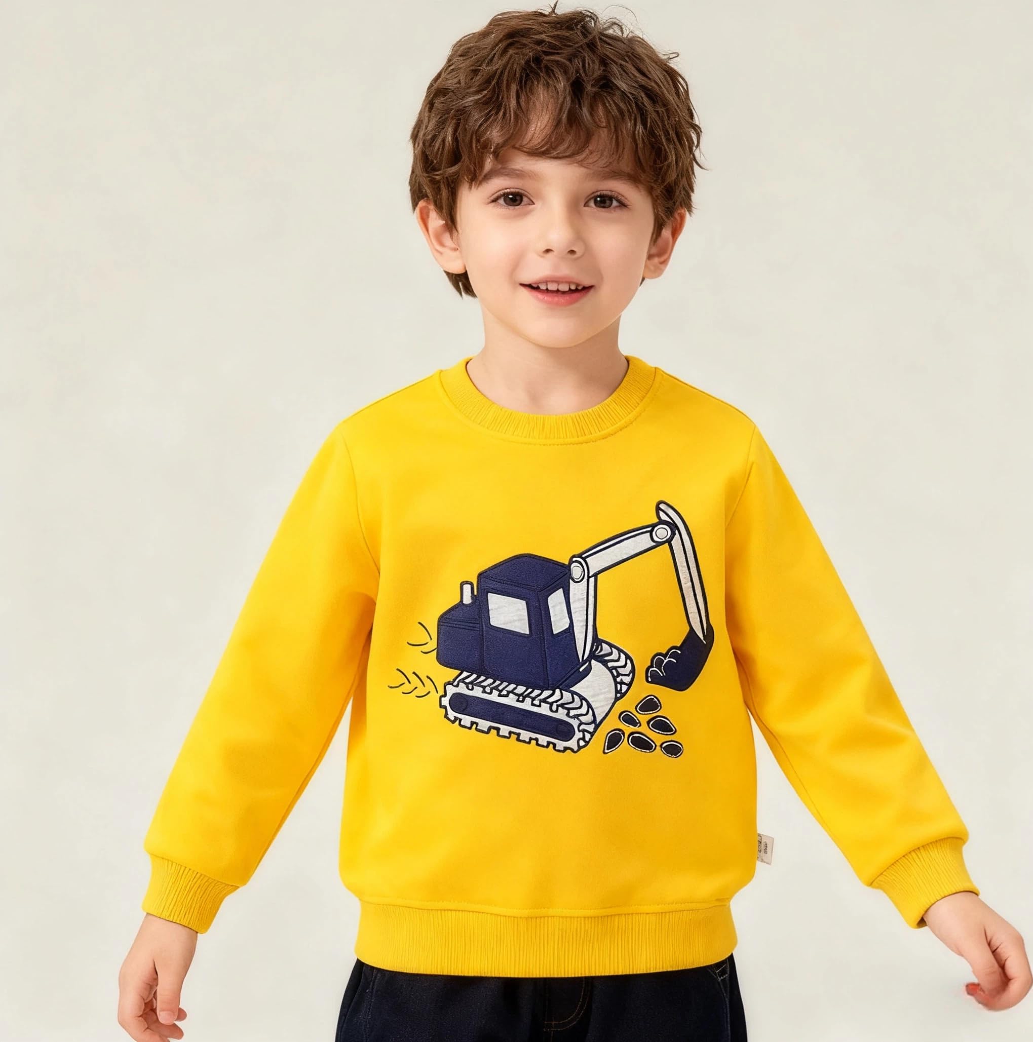 Sudaderas Niño Dinosaurio Pullover de Algodón Bebé Niños Sweatshirt Cuello Redondo para Niño Camiseta Casual de Manga Larga Sudaderas sin Capucha para Niño de 2-7 Años