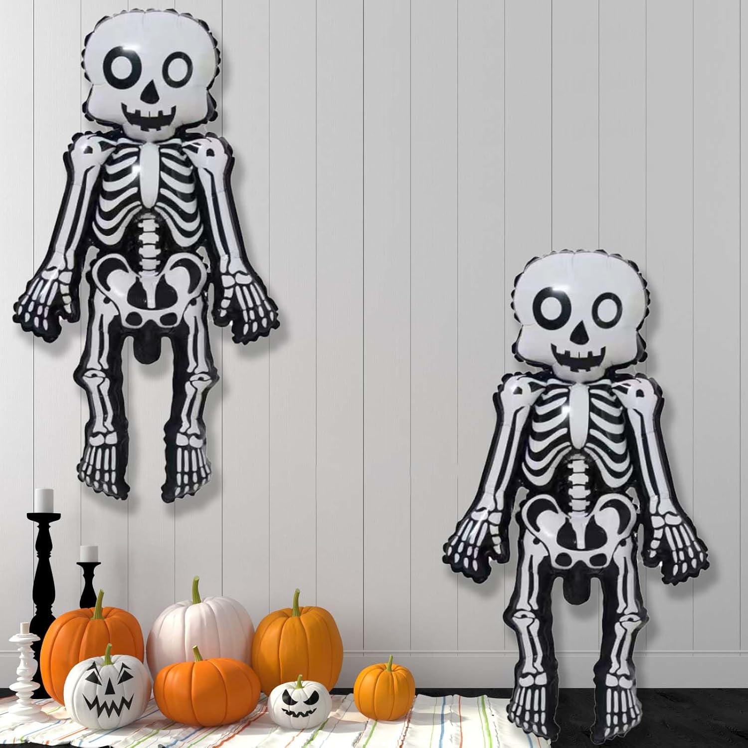 Skeleton Man Balloon Halloween Balloons Skeleton Man Foil Balloons for Skull Themed Party Birthday Party Supplies Decorations Halloween Party Decorations Ballons Party Sets-3PCS - Image 5