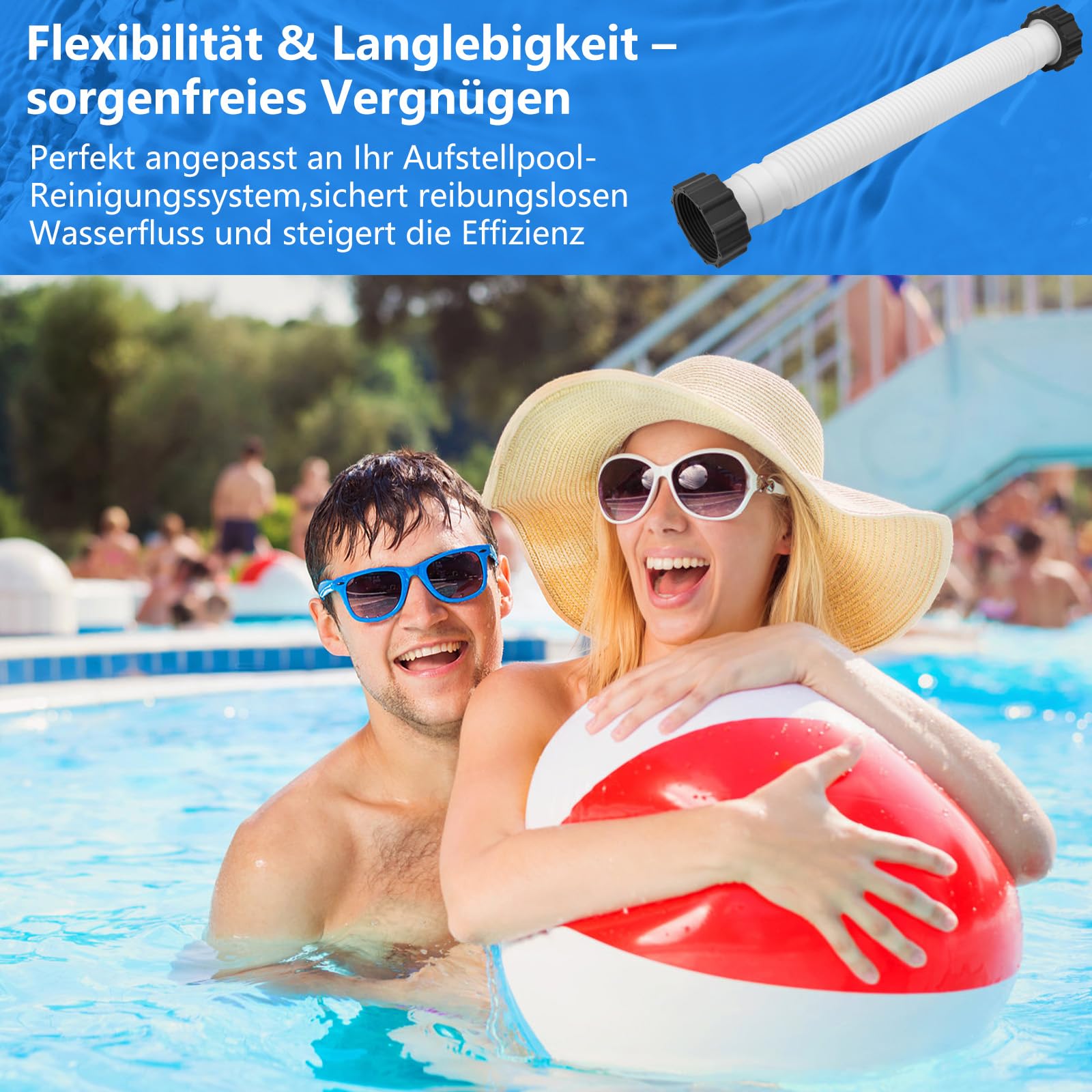 ANTOBLE Tubo per pompa per piscina, diametro 38 mm/40,5 cm, compatibile con filtri a sabbia Intex e filtri a sabbia Krystal Clear, per Intex 26371CA, 26371EH, 28647EG SF70110-2 (art. n. 11535)