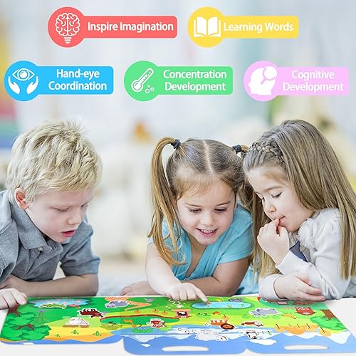 Miniatura 2 de Visfun - Libros de calcomanías reutilizables para niños, libro silencioso de gelatina divertida, calcomanías de viaje, impermeables, libro de