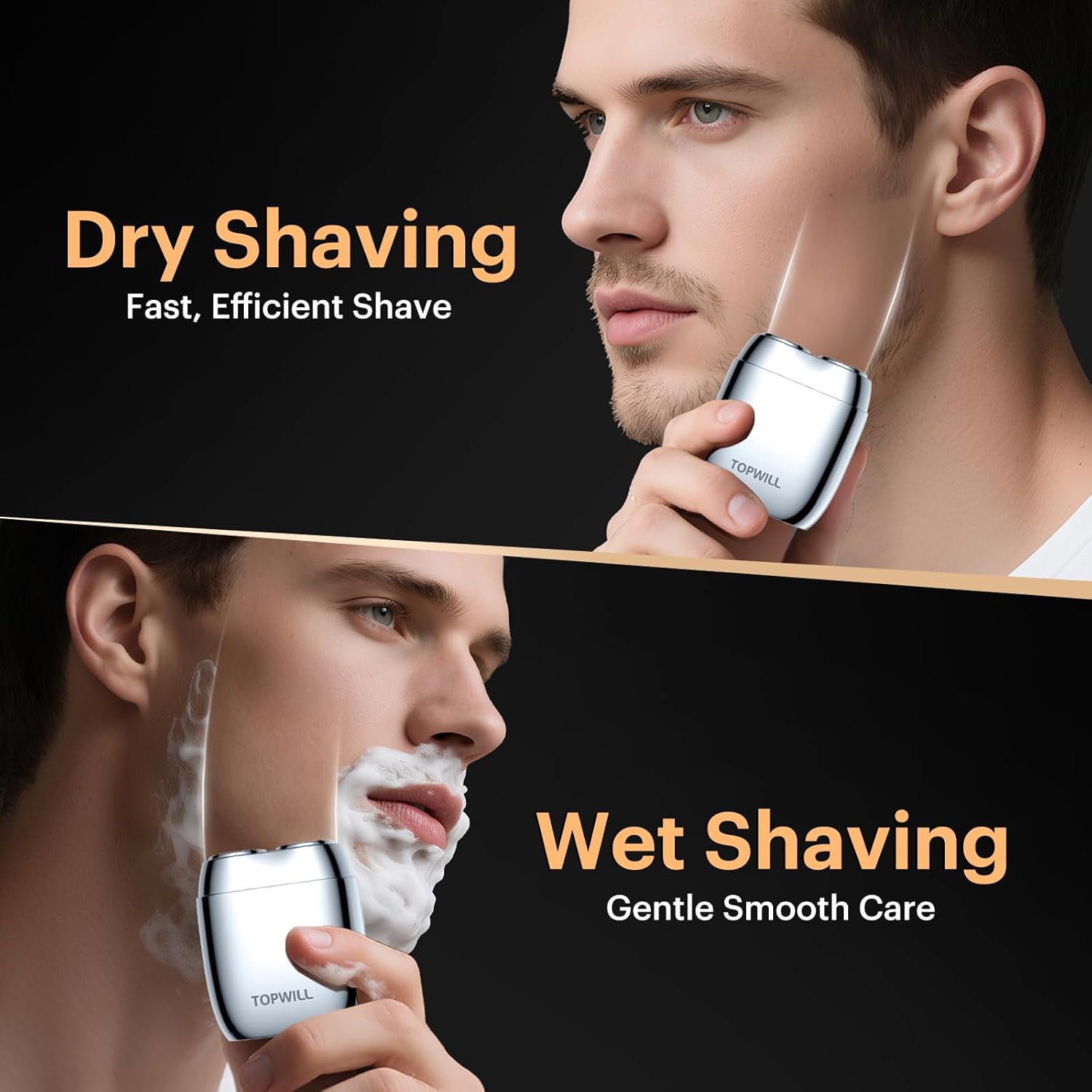 Alloy Mini Electric Shaver for Men – Valentine's Day Gift, Portable Travel USB-C Rechargeable Razor with Mirror Cap, Waterproof Wet/Dry, Smooth Shave, Ideal Gift for Husband Boyfriend, RX40 Silver - Image 5