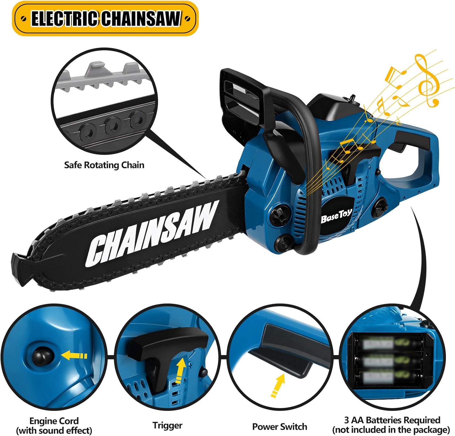 iBaseToy Kids Tool Set, Upgraded Play Tool Toy Construction Tools Electric Chainsaw Set, Pretend Play Tool Toy Kit with Electronic Cordless Chainsaw and Jigsaw, Toddler Tool Set and Tool Kit for Kids : Toys & Games