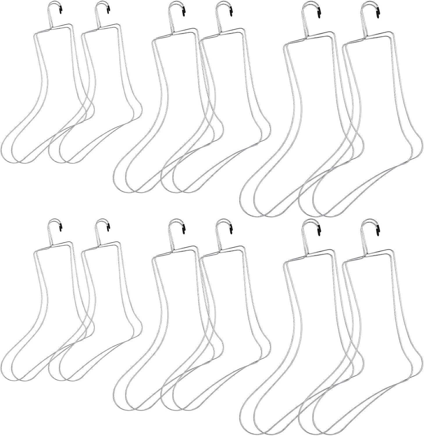 Newtay 3 Pairs of Small, Medium, Large Sock Blockers Stainless Steel Blockers Drying Hanger for Knitting & Crochet, Shaping, Drying, Displaying Knitted Socks