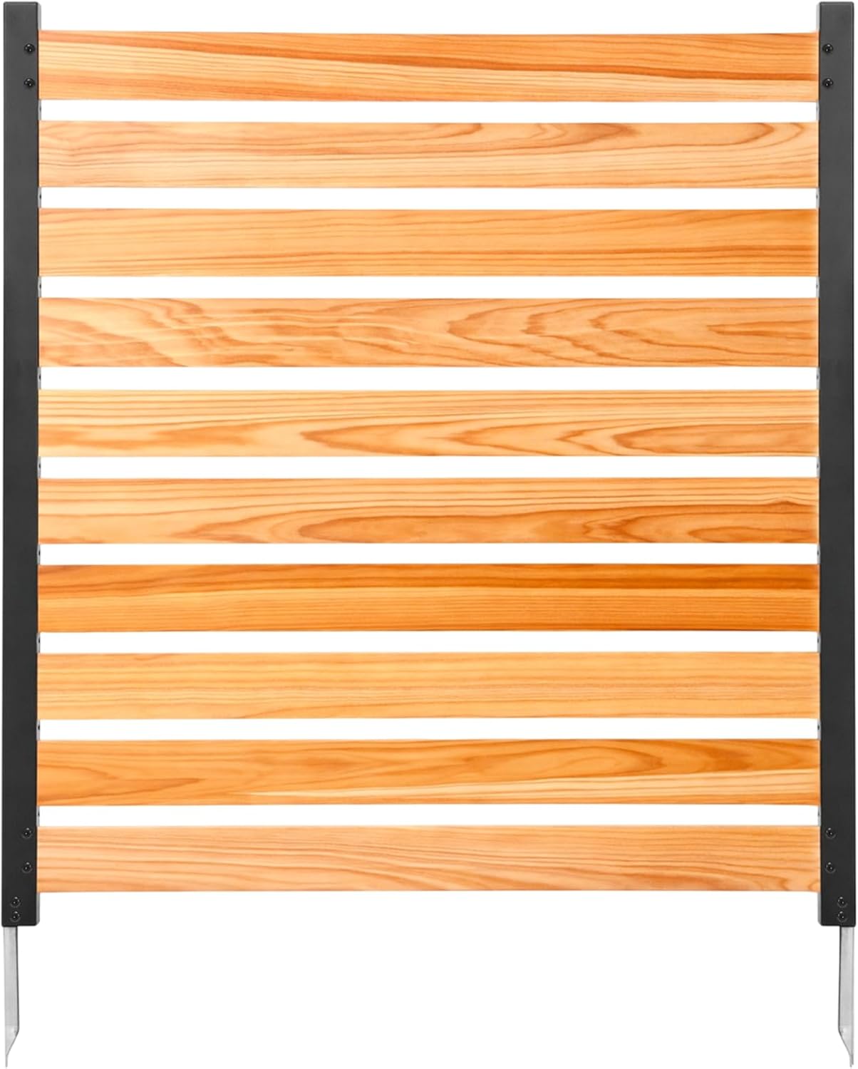 Novabright 42" H x 38" W Outdoor Privacy Fence with Ground Stakes, Metal & Wood Privacy Fence Panels Freestanding Decorative Panel Wall for Air Conditioner Trash Can Pool Equipment Enclosure