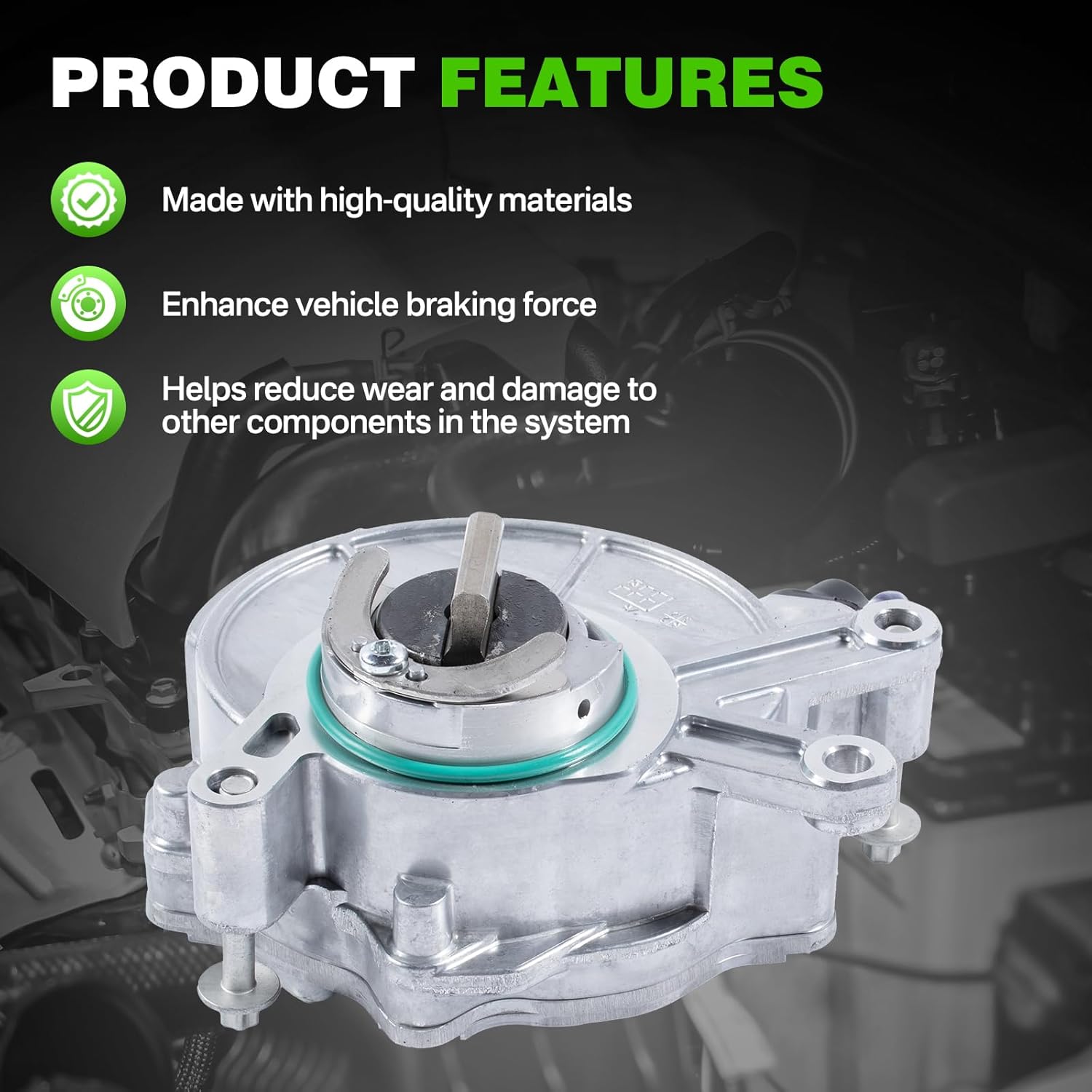 11668605976 Brake Vacuum Pump Compatible with 2008-2019 BMW F10 F02 F04 F06 F07 F10 F12 F13 F15 F16 750i 750Li Replace 11668649747, 11667619388