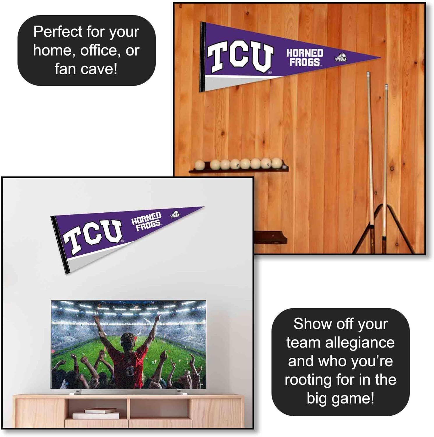 TCU Pennant Full Size Felt - Image 3
