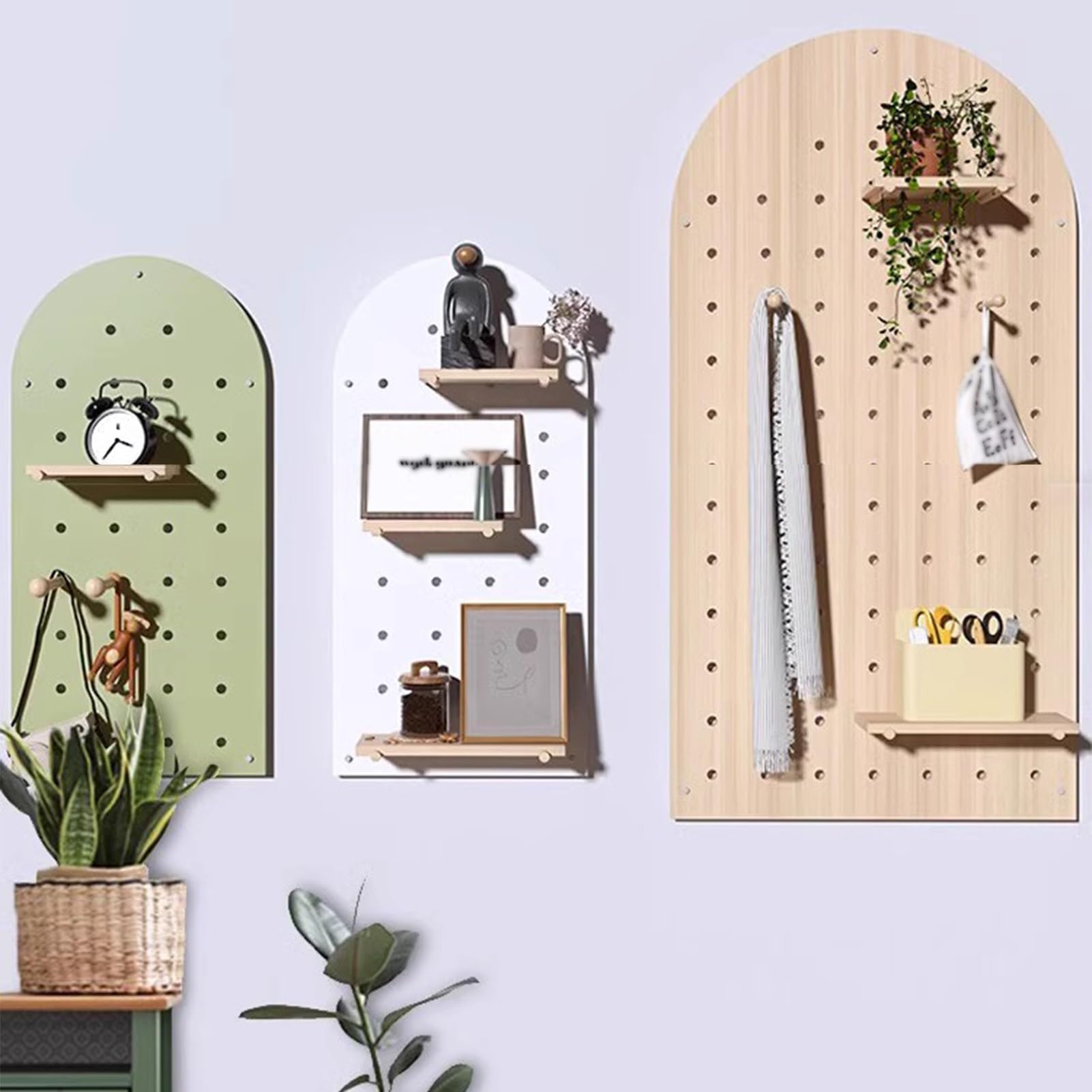 PannelloForato, Legno Pannelli Forati Parete Schermo, Fai Te Magazzinaggio Schermo Pannelli, Sospeso con Assortimento Attrezzo Organizzatore per Banco Lavoro(Grigio,40x80cm)