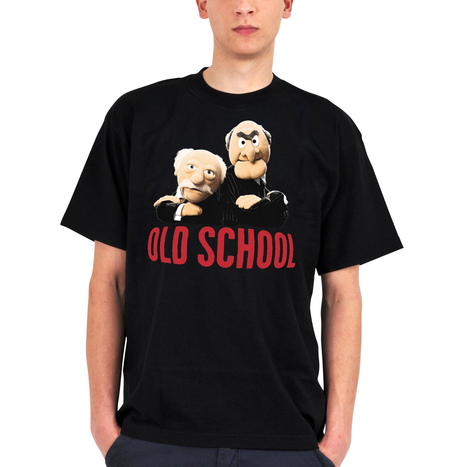 Close Up Unisex Black Muppets T-Shirt Grandmasters Waldorf & Statler Old School (Xxl)