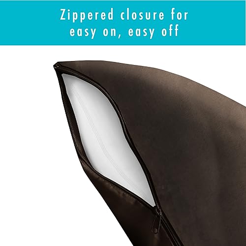 Miniatura 4 de Fresh Ideas Funda de almohada corporal de microgamuza, 20 x 54 pulgadas, marrón neutro, paquete de 2