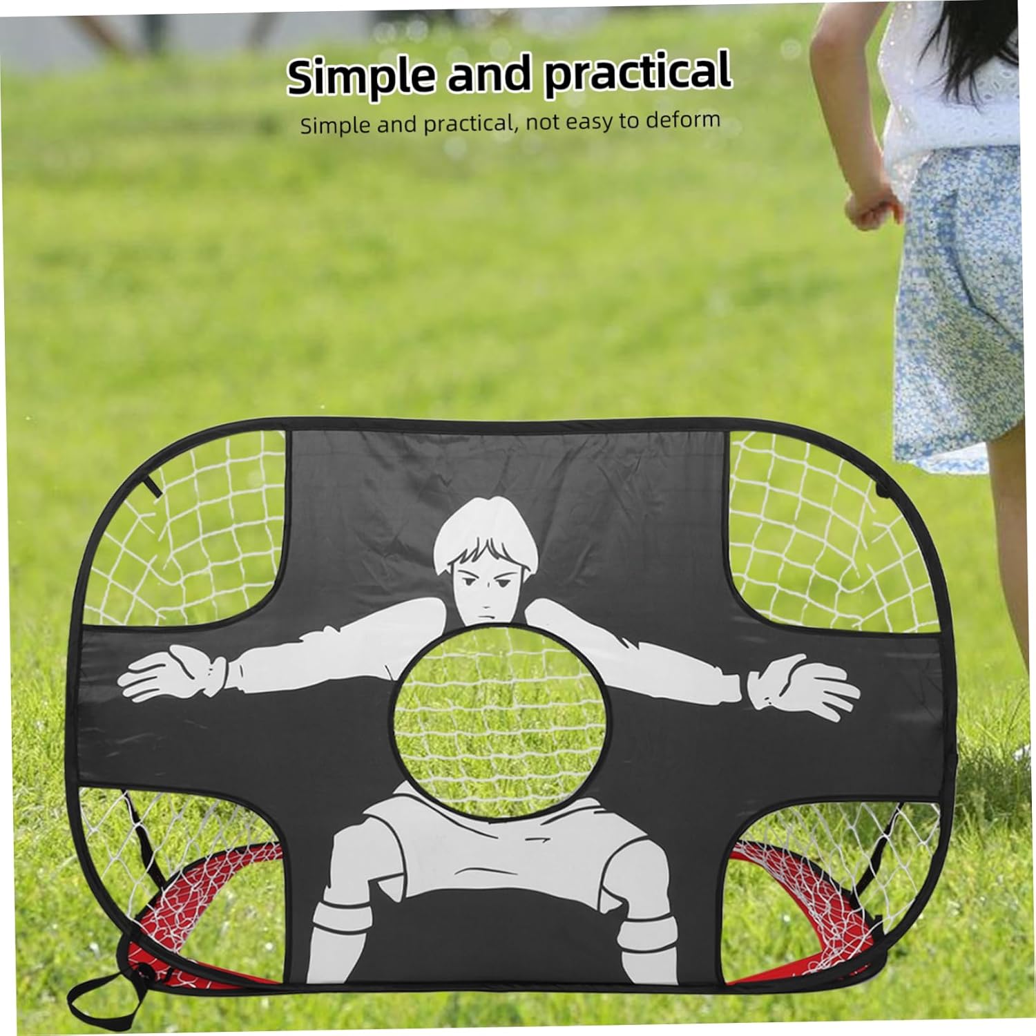 POPETPOP Portable Foldable Soccer Goal for Kids Lightweight Mesh Net Carry Bag for Backyard Practice Outdoor Training and Soccer Games