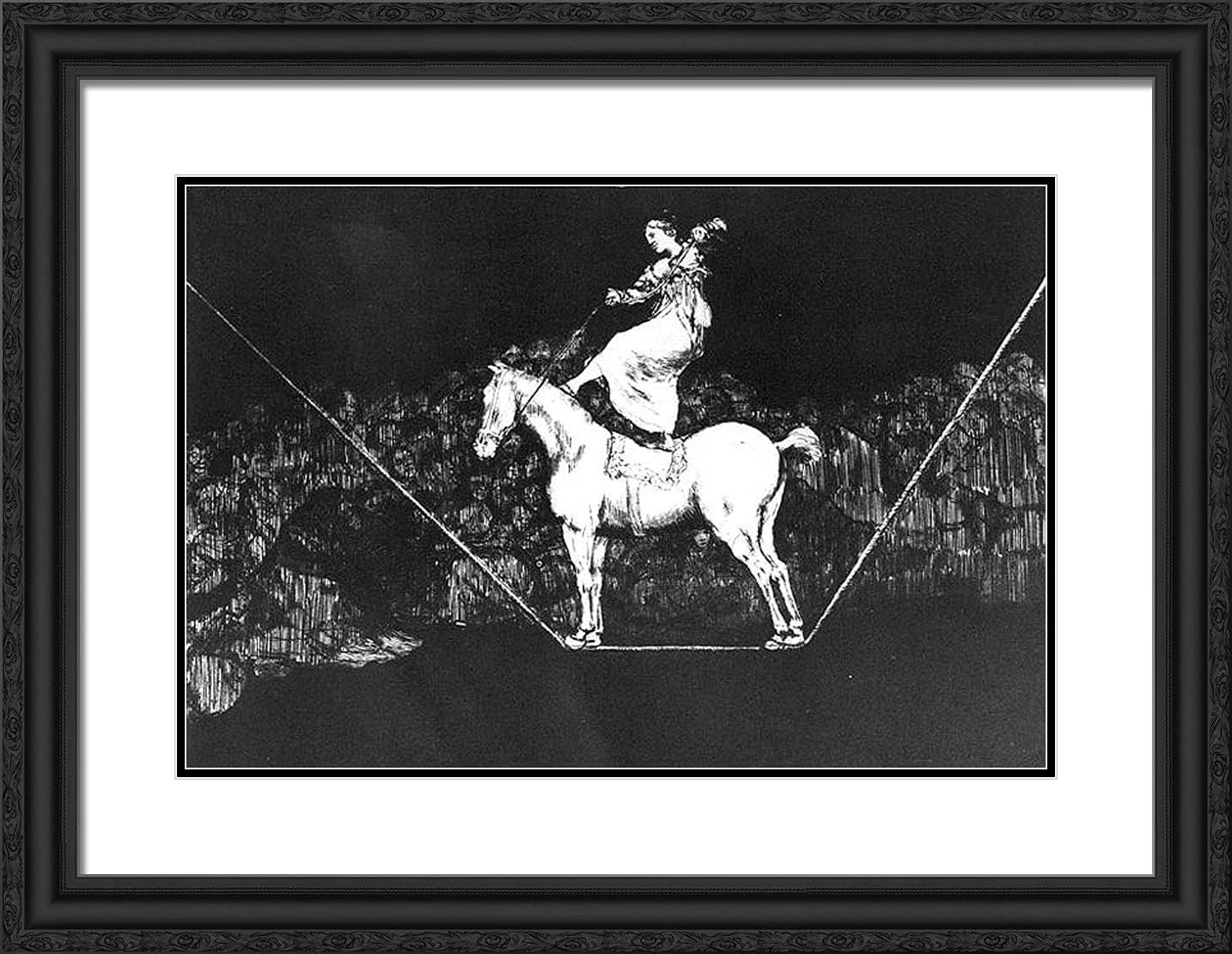 ArtDirect Goya, Francisco 24x19 Gold Ornate Framed Art Print with Double Matting Titled: A Circus Queen