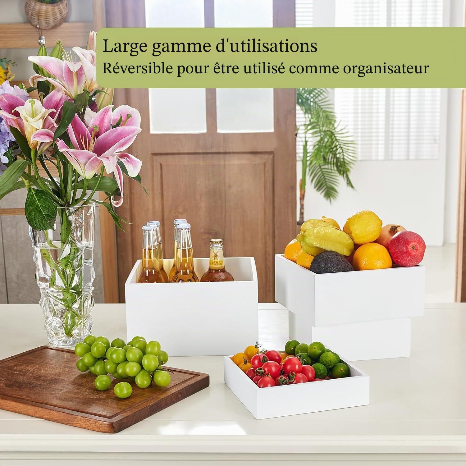 6 Pièces Presentoir Buffet Avec Mini Panneaux De Table,Cube En Acrylique Blanc Avec Fond Creux,6 Tailles Différentes En Acrylique Pour Décoration Fête,Pour Desserts/Bijoux Décoration De Fête(Cube-6)