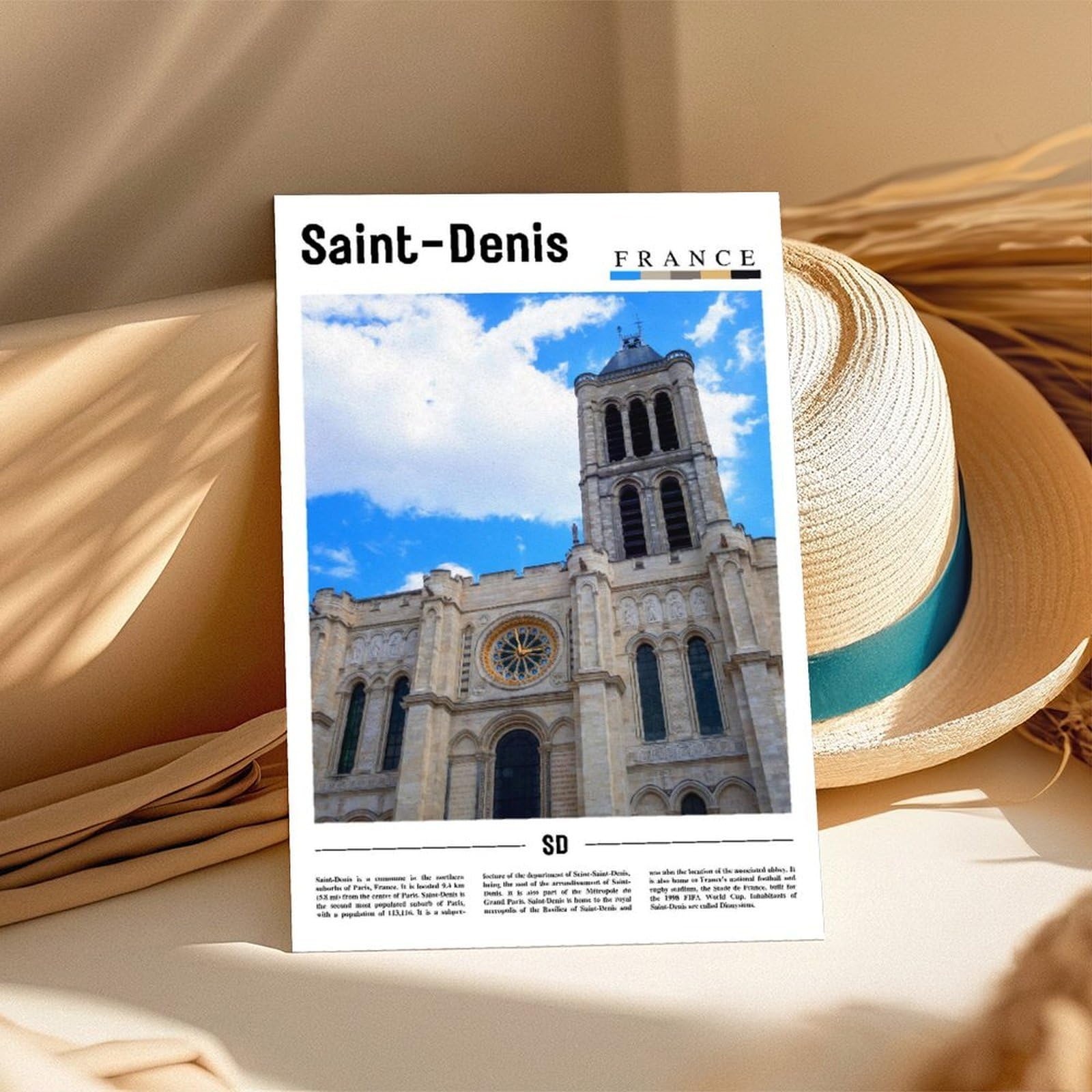 F I N U C B Saint-Denis Reunion Francja podróż dekoracja ścienna dookoła świata podróż sztuka ścienna modne miasto sztuka ścienna wydruki retro estetyczne przeznaczenie bez ramy 50 x 76 cm