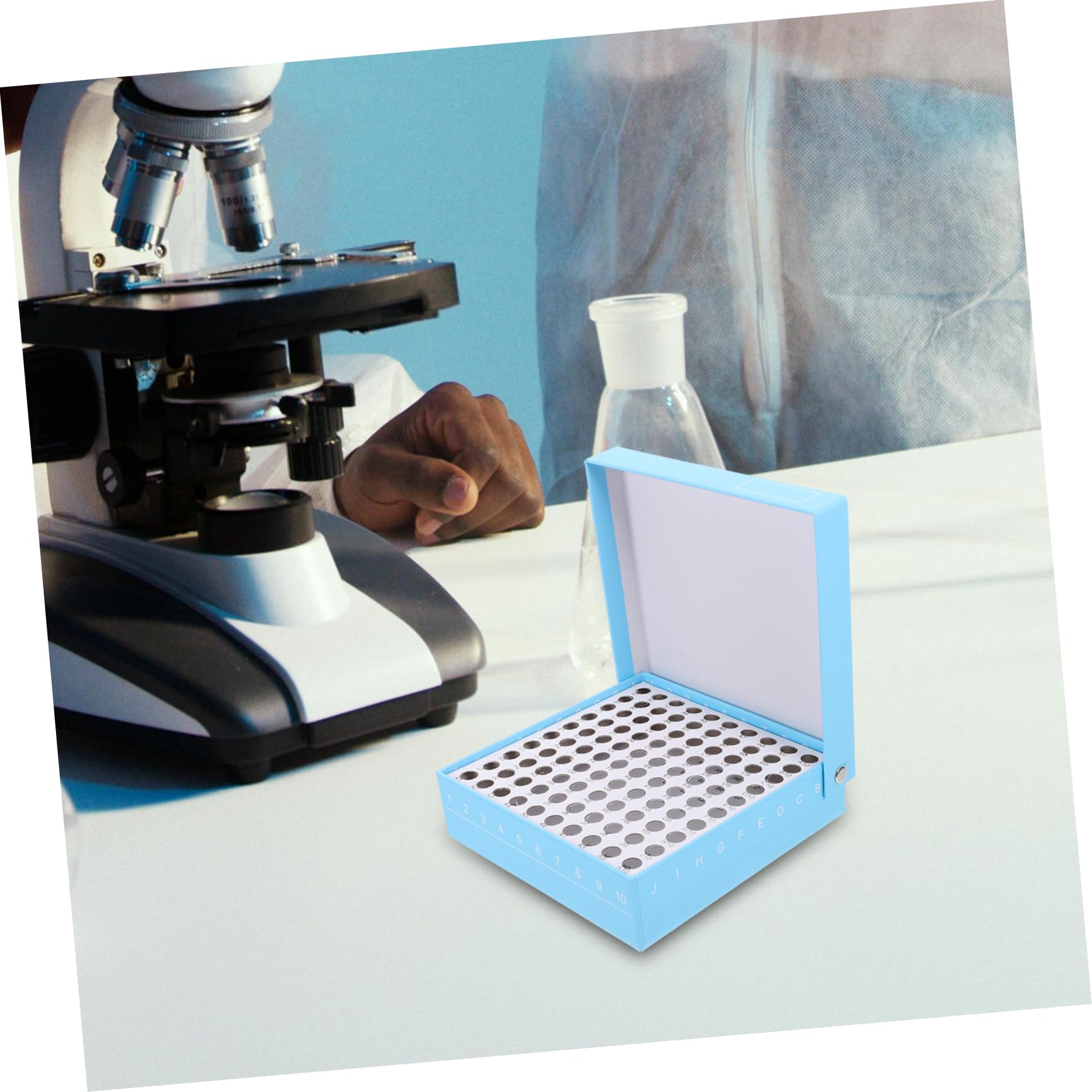 CIYODO Microcentrifuge Tube Storage Box for Freezer 100 Hole Paper Tube Sample Holder