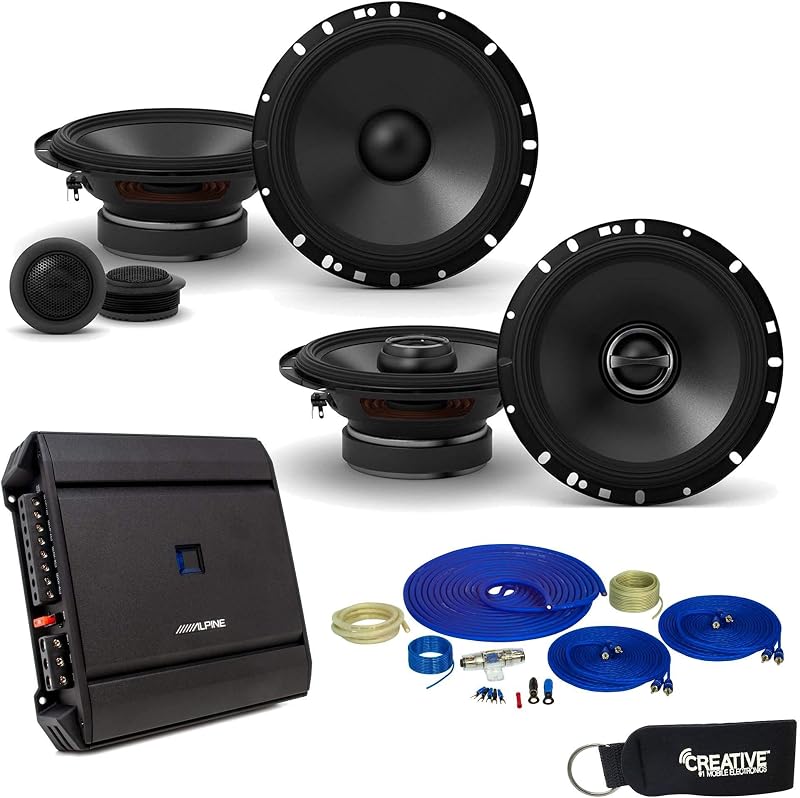 Paquete de amplificador Alpine Type-S de 6,5 pulgadas S-S65C S-S65 S-A32F | El paquete incluye un conjunto de componentes S-S65C de 6,5 pulgadas, coaxiales S-S65 y un amplificador S-A32F.