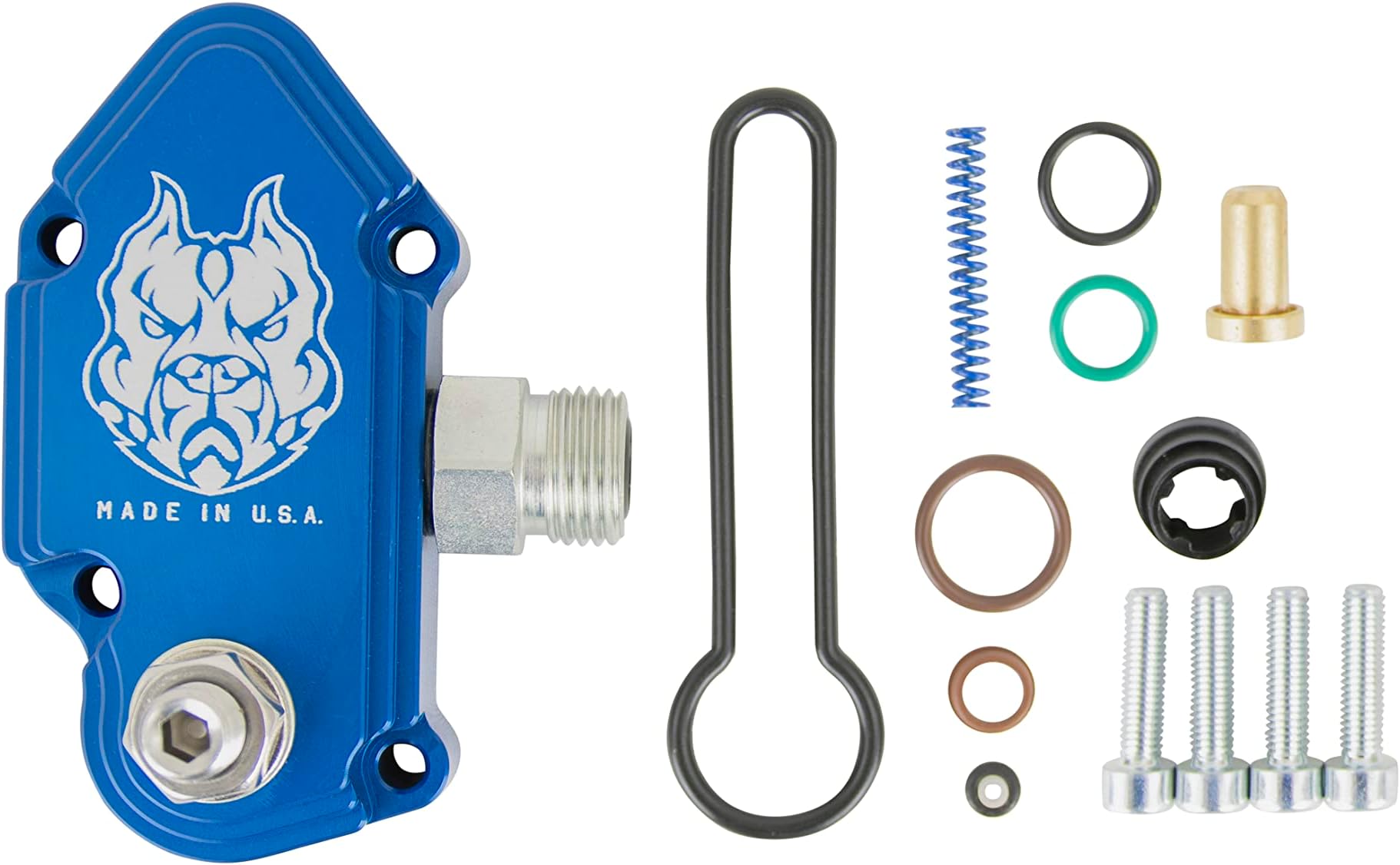 Sinister Diesel Blue Spring Kit with Adjustable Billet Spring Housing - Fuel Regulator Kit - Ford Blue Spring Kit 6.0 Powerstroke – Fast Install For 2003-2007 Ford Powerstroke 6.0L