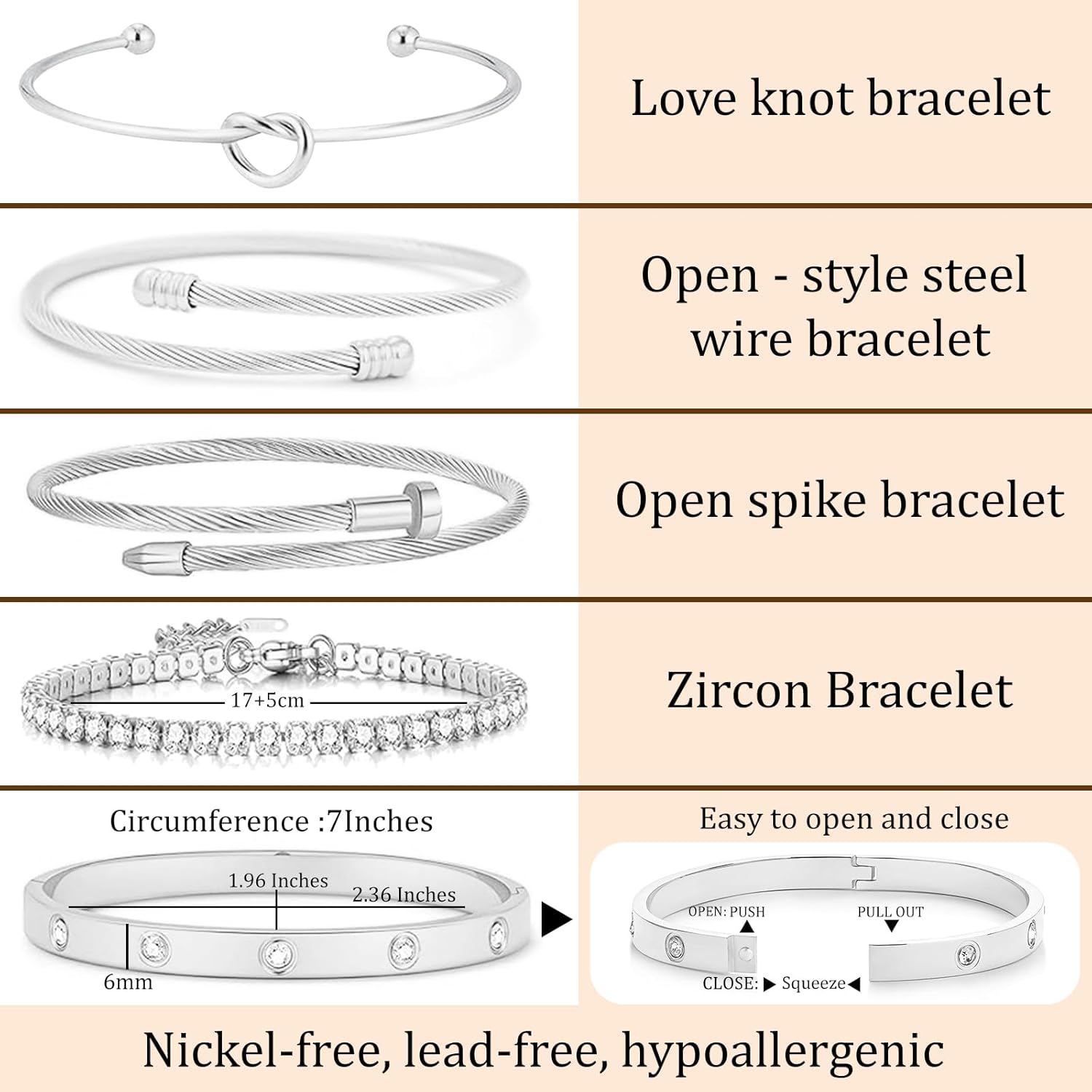 18 K Gold Plated Love Bangle Bracelet Stack Cuff Jewelry for Women Jewelry Set for Women Gift with Box - Image 4