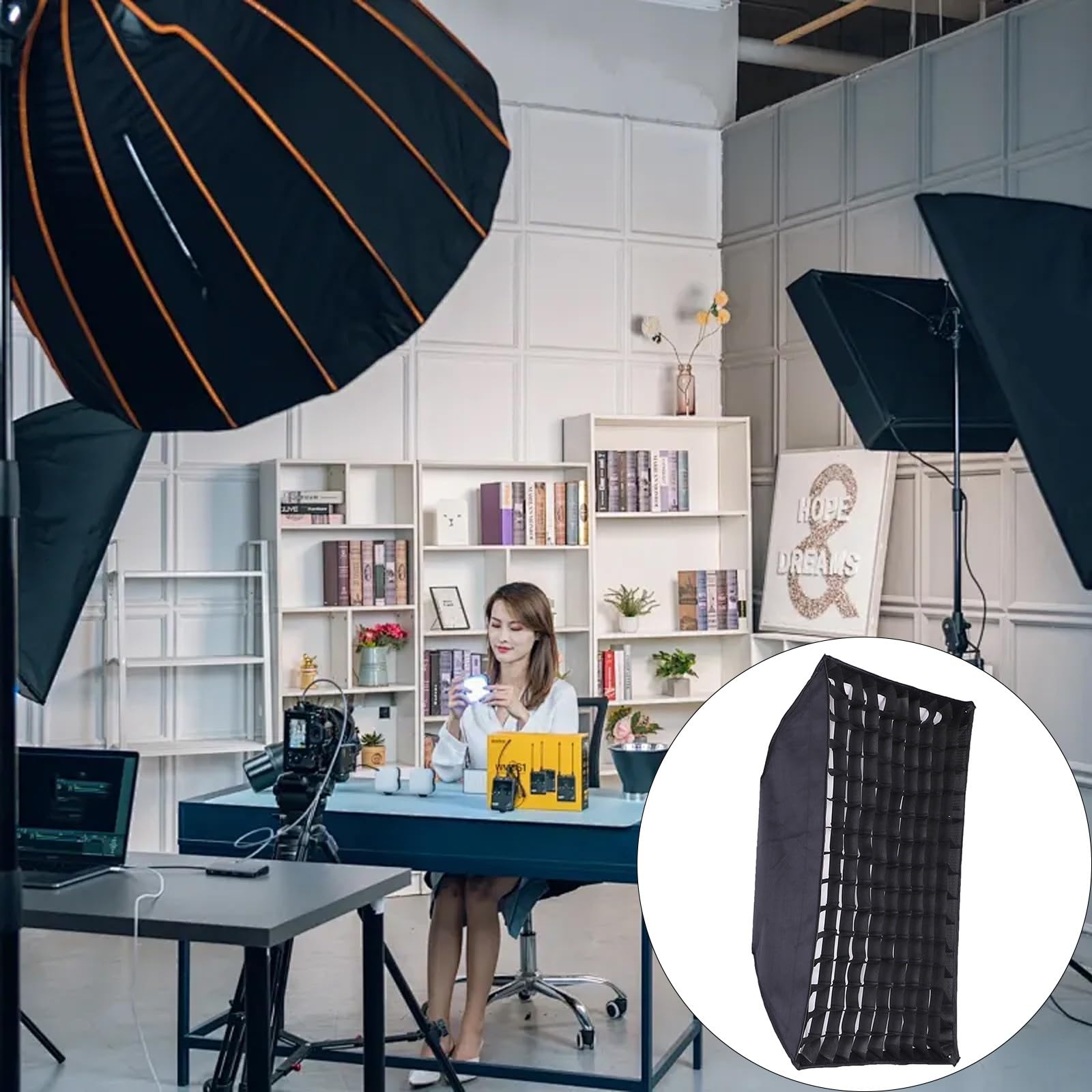 Caja de luz rectangular de metal ABS resistente que proporciona iluminación suave para varios equipos de iluminación, fotos, caja de luz portátil