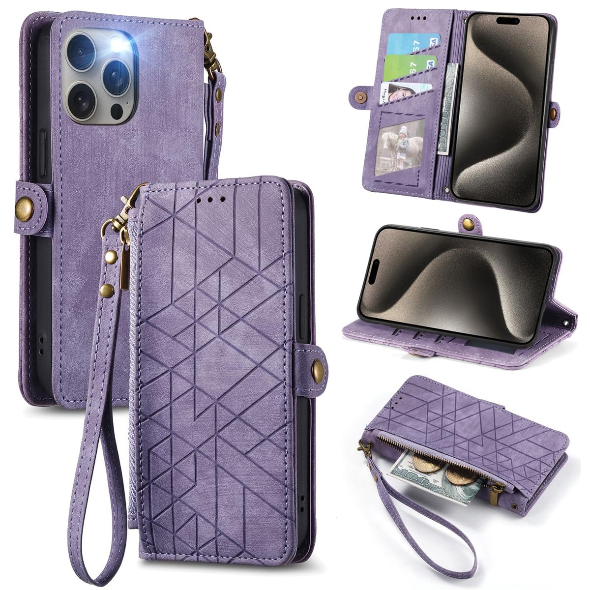 MOJIA Cover Per Honor 400 Pro, Custodia Flip In Pelle PU Con Portafoglio E Supporto, Anti Caduta E Anti Graffio, Colore Rosa - 4
