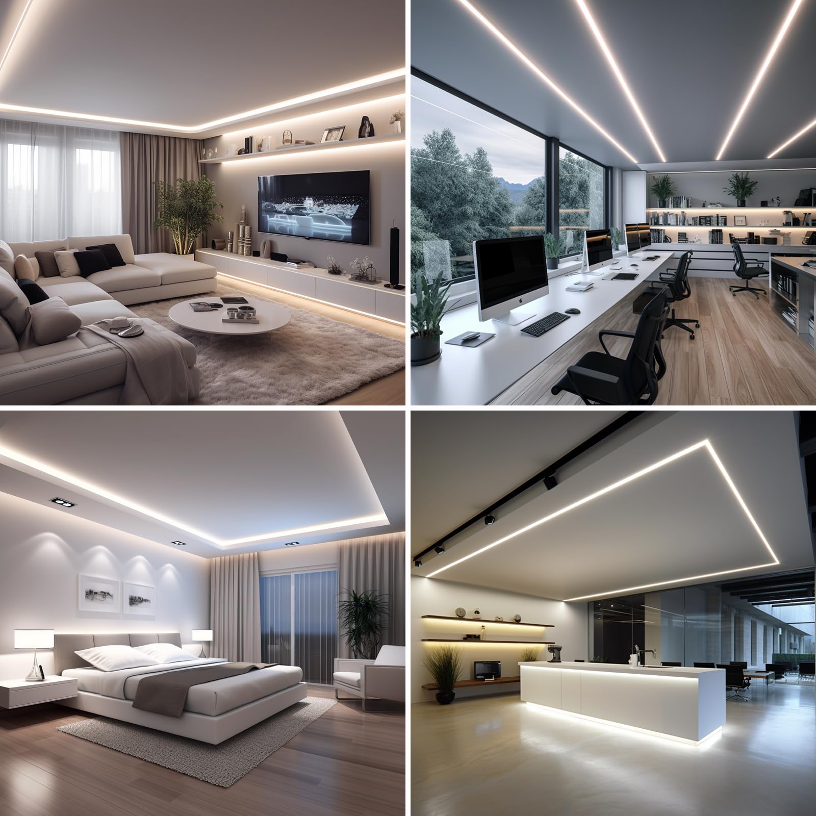 BENLUN 65.6ft 24V LED Strip Light Kit - 3000K Warm White, Cuttable, With 400W Power Supply - View #3