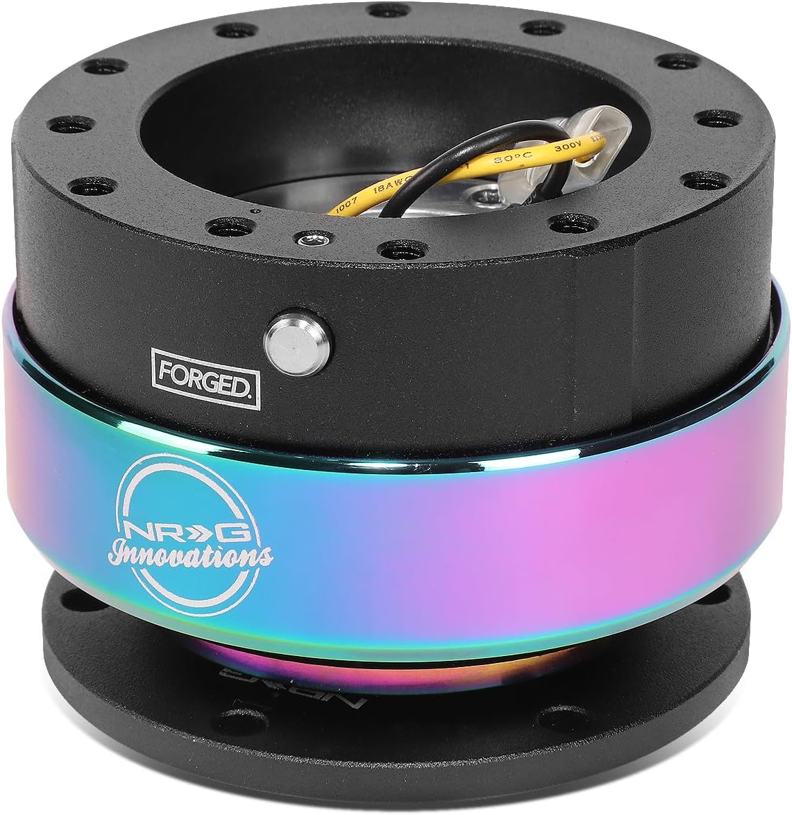 NRG SRK-200BK-MC Steering Wheel Quick Release Kit Gen 2.0 Black Neochrome Ring Srk-200Bk-Mc