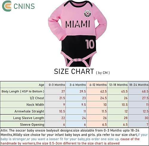 Miniatura 8 de Cnins Fantasy - Camiseta de fútbol de manga larga para bebés y niñas, camisetas de fútbol para recién nacidos