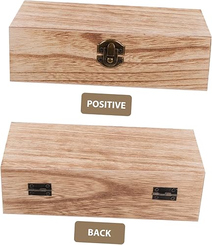 Miniatura 2 de 1 juego de cajas de embalaje de madera retro, cajas de almacenamiento decorativas oblongas creativas con tapas para recuerdos, joyería y decoración