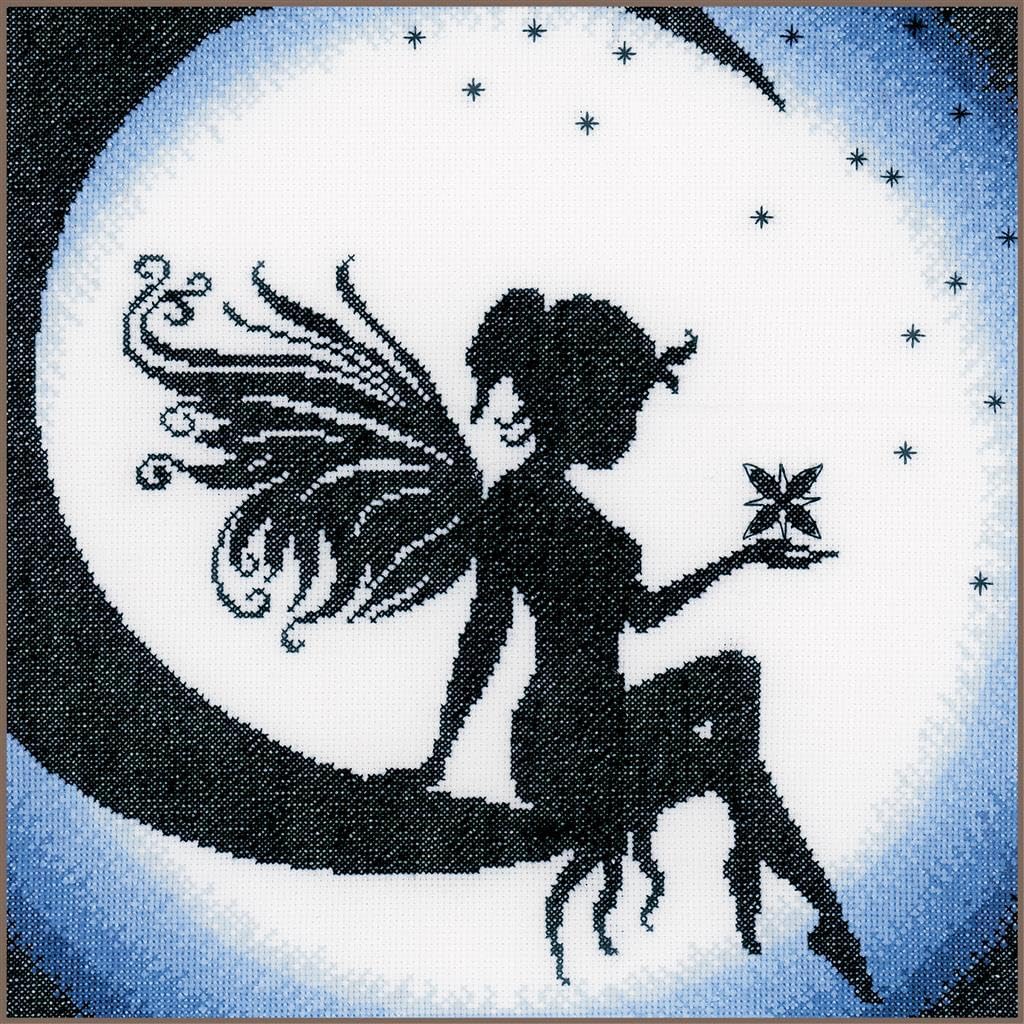 Vervaco Counted Cross Stitch kit Fairy on The Moon, 24 cm