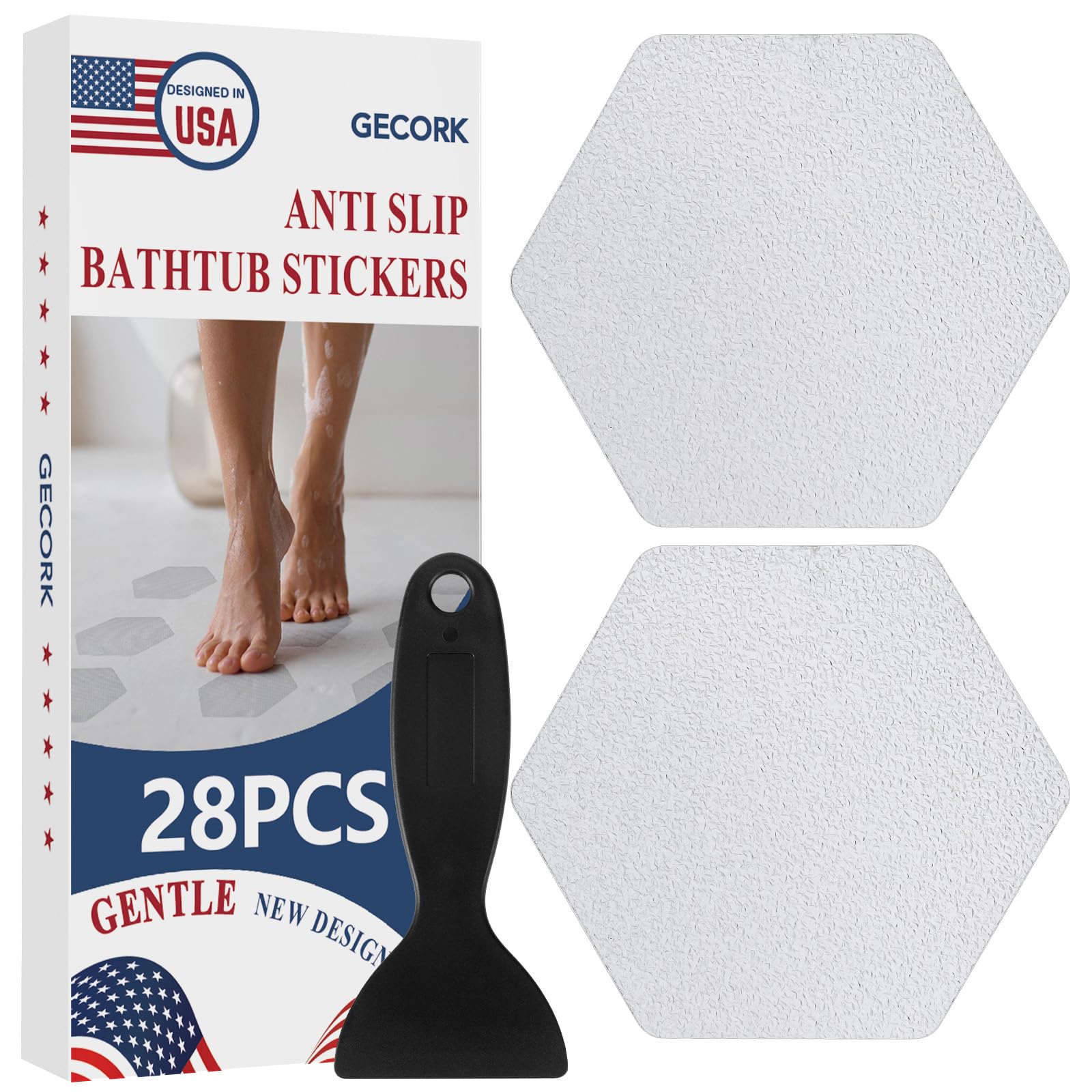Anti-Slip Shower Stickers - Help Reduce Slipping In Bathtub & Shower, Clear Non-Slip Bath Strips, Strong Adhesive Bathtub Appliques Suitable For Homes With Kids, Adults & Seniors - 24 Pcs