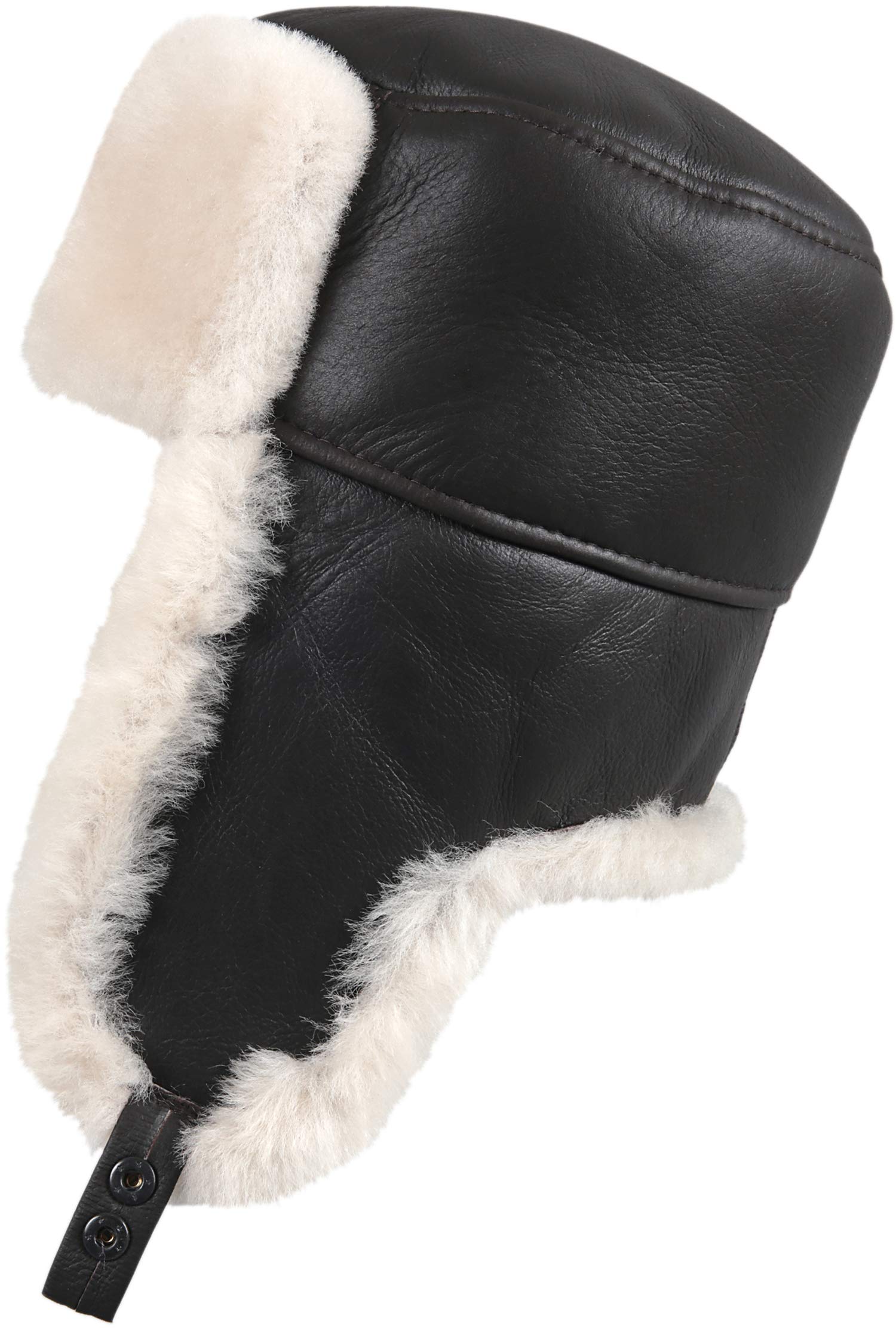 Unisex Shearling Sheepskin Trooper Russian Ushanka Winter Fur Hat